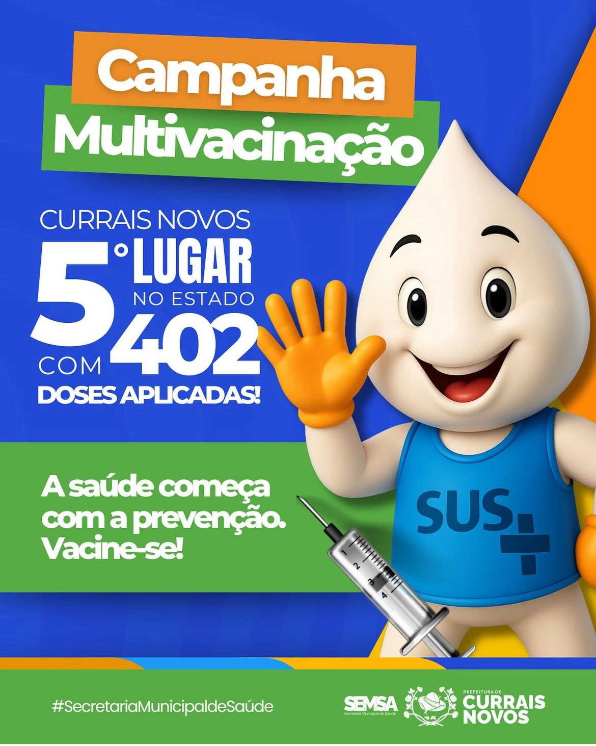 Currais Novos conquista 5º lugar no estado em campanha de multivacinação