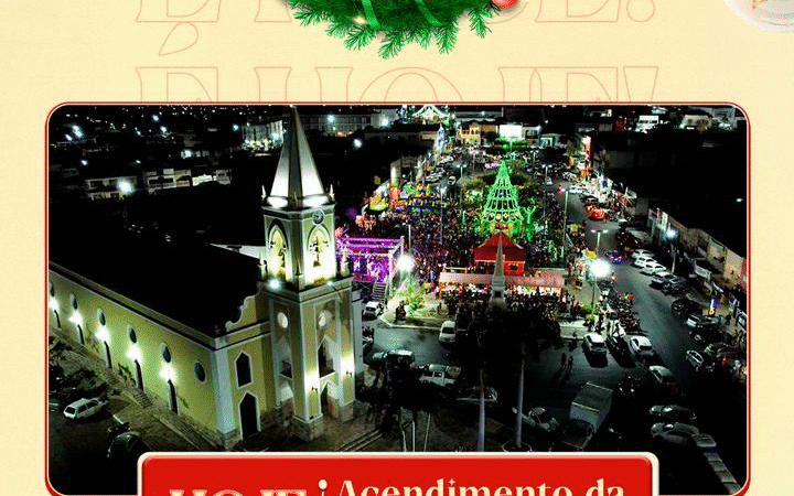 Currais Novos dá início ao “Natal Luzes do Sertão” com noite de encanto na Praça Cristo Rei