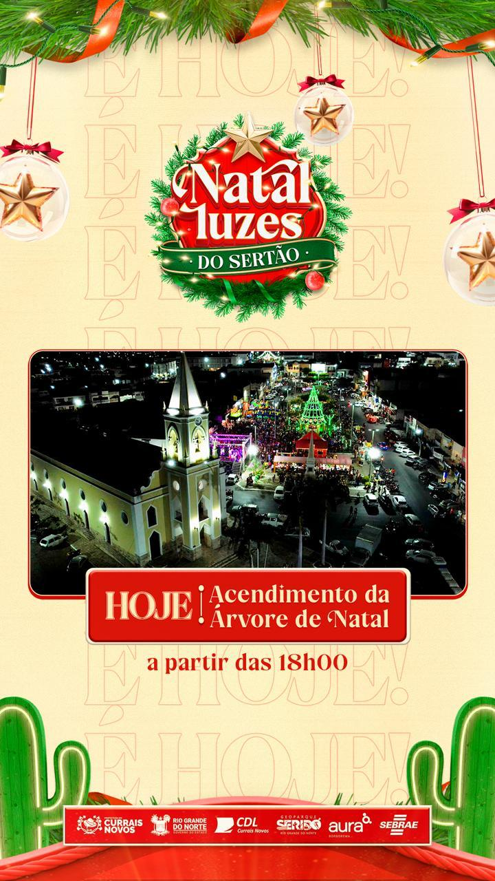 Currais Novos dá início ao “Natal Luzes do Sertão” com noite de encanto na Praça Cristo Rei