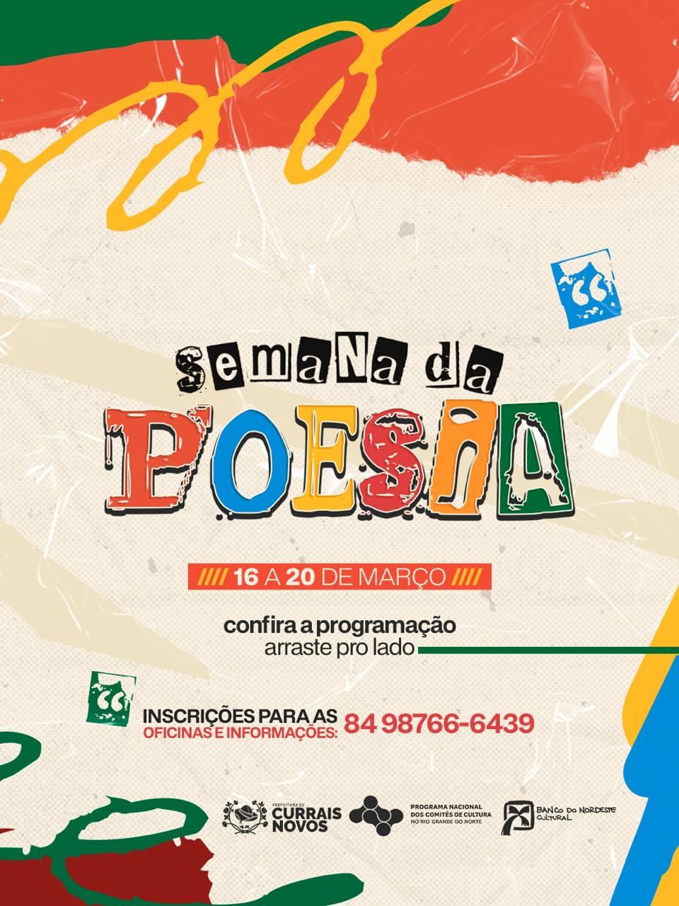 Semana da Poesia acontece de 16 a 20 de março em Currais Novos