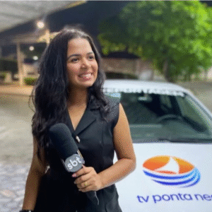 Francielly volta as reportagens agora pela tv Ponta Negra