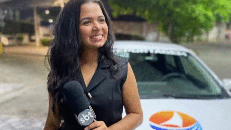 Francielly volta as reportagens agora pela tv Ponta Negra