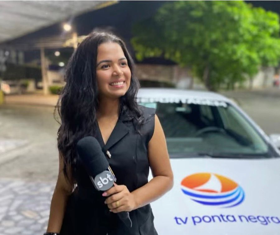 Francielly volta as reportagens agora pela tv Ponta Negra