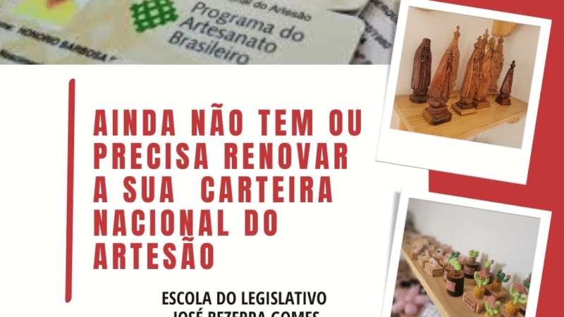 PROARTE-RN REALIZA AÇÃO EM CURRAIS NOVOS PARA EMISSÃO E RENOVAÇÃO DA CARTEIRA NACIONAL DO ARTESÃO