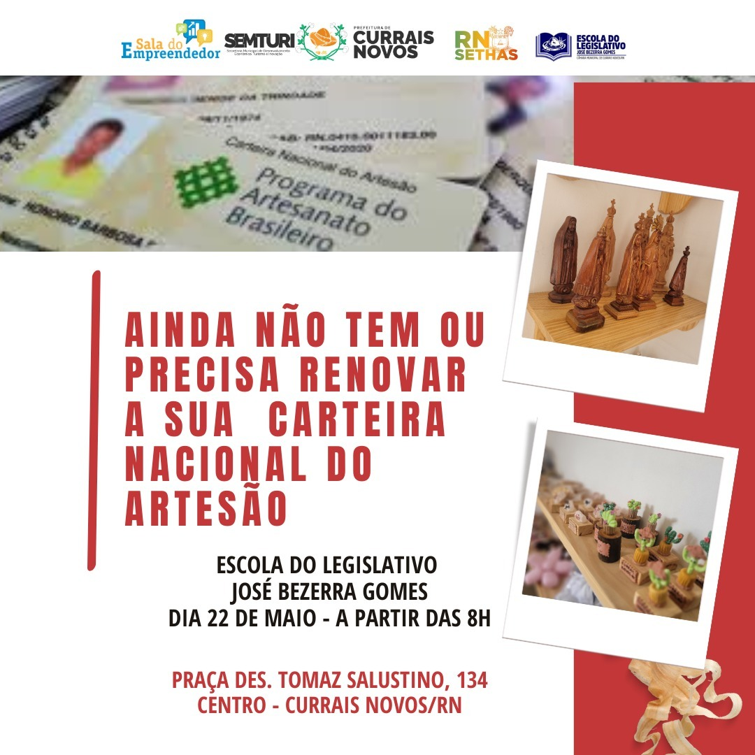 PROARTE-RN REALIZA AÇÃO EM CURRAIS NOVOS PARA EMISSÃO E RENOVAÇÃO DA CARTEIRA NACIONAL DO ARTESÃO