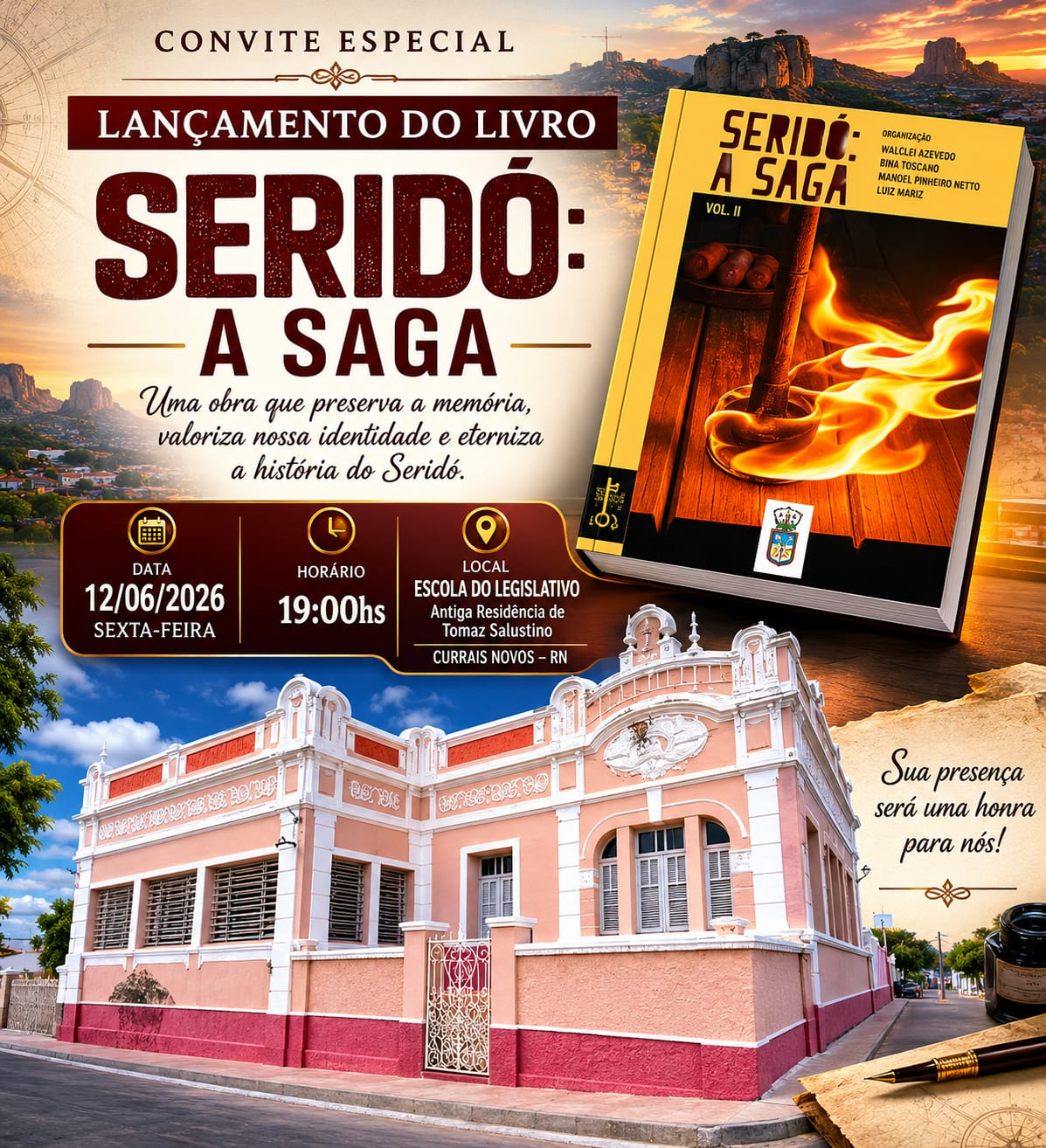 Currais Novos abre as portas para o lançamento da obra SERIDÓ: A SAGA
